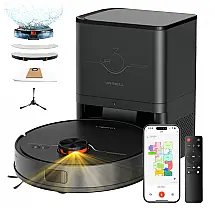 Aspirador Robô Uninell UR3 3 em 1 com Esvaziamento Automático 7000Pa LiDAR 180min Preto