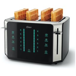 Torradeira Elétrica 4 Fatias com 6 Níveis de Tostagem e Tela LCD, 110v, OSTER 2144298, Preto
