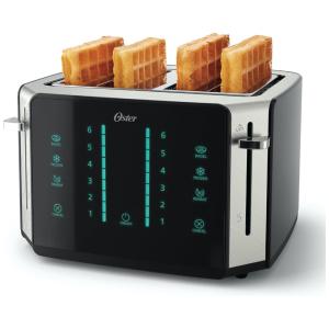Torradeira Elétrica 4 Fatias com 6 Níveis de Tostagem e Tela LCD, 110v, OSTER 2144298, Preto