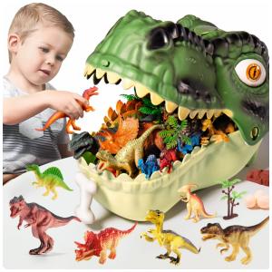 Kit Dinossauros Jurássicos Realistas Educacionais com Acessórios e 45 Peças para Crianças Acima de 3 Anos, RISUNTOY