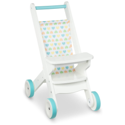 Carrinho de Madeira para Bonecas e Bichos de Pelúcia com Até 20 cm de Altura para Crianças Acima de 3 Anos, Melissa & Doug, Branco