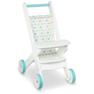 Carrinho de Madeira para Bonecas e Bichos de Pelúcia com Até 20 cm de Altura para Crianças Acima de 3 Anos, Melissa & Doug, Branco