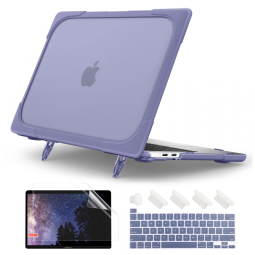Capa Rígida Batianda para MacBook Pro 13" – Modelos A2338, A2289, A2251 com Suporte Dobrável, Tampa de Teclado e Película de Tela – Cinza