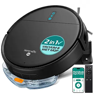 Robô Aspirador SereneLife Preto com