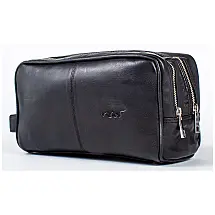 Necessaire Masculina de Couro, KODIAK LEATHER, Preto