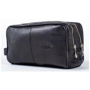 Necessaire Masculina de Couro, KODIAK LEATHER, Preto