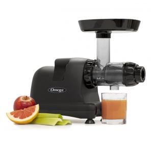 Espremedor de Frutas de Mastigação Lenta com Estágio Triplo, 200W, Omega Juicer J8006HDBLK, Preto