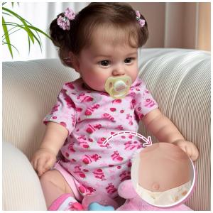 Bebê Recém-Nascido Newborn, Bonecas Realistas JIZHI de Bebê de 50cm Corpo de Vinil Macio - Presente Adorável com Kit de Alimentação