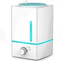 Umidificador Ultrassônico Portátil 1.5L com Aromaterapia e 7 Luzes LED, até 20H, 110v, EXQLINE EXQ 18690, Branco