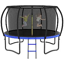 Trampolim Liyarya 12FT 14FT Trampolim para crianças Adultos Trampolins recreativos ao ar livre com postes curvos e escada de rede de