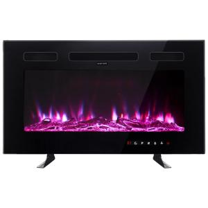 Lareira Elétrica de Embutir A43x101L com Controle Remoto, 110V 1500W, Maxhonor, Branco