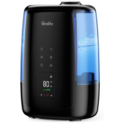 Umidificador para Quarto 5L com Desligamento Automático, Fácil de Limpar e Difusor Inteligente Automático, Grelife, Preto
