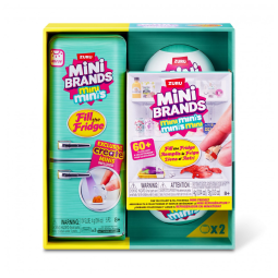 Playset Mini Brands Fill The Fridge Série 1 ZURU com geladeira e 2 cápsulas surpresa INT miniaturas colecionáveis 8+