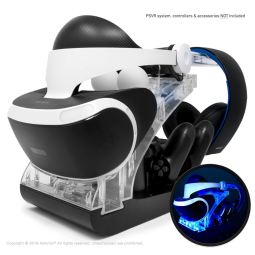 Suporte de Carregamento PSVR, com Iuminação, Display de carregador AC rápido, Segura o fone de ouvido PlayStation VR, ASTERION PRODUCTS