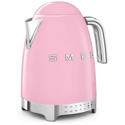 Chaleira Elétrica SMEG 1,7 Litros de Temperatura Variável Estilo Retrô em Inox, 1400W, 120V, Base Giratória 360°, Função de Manter Quente