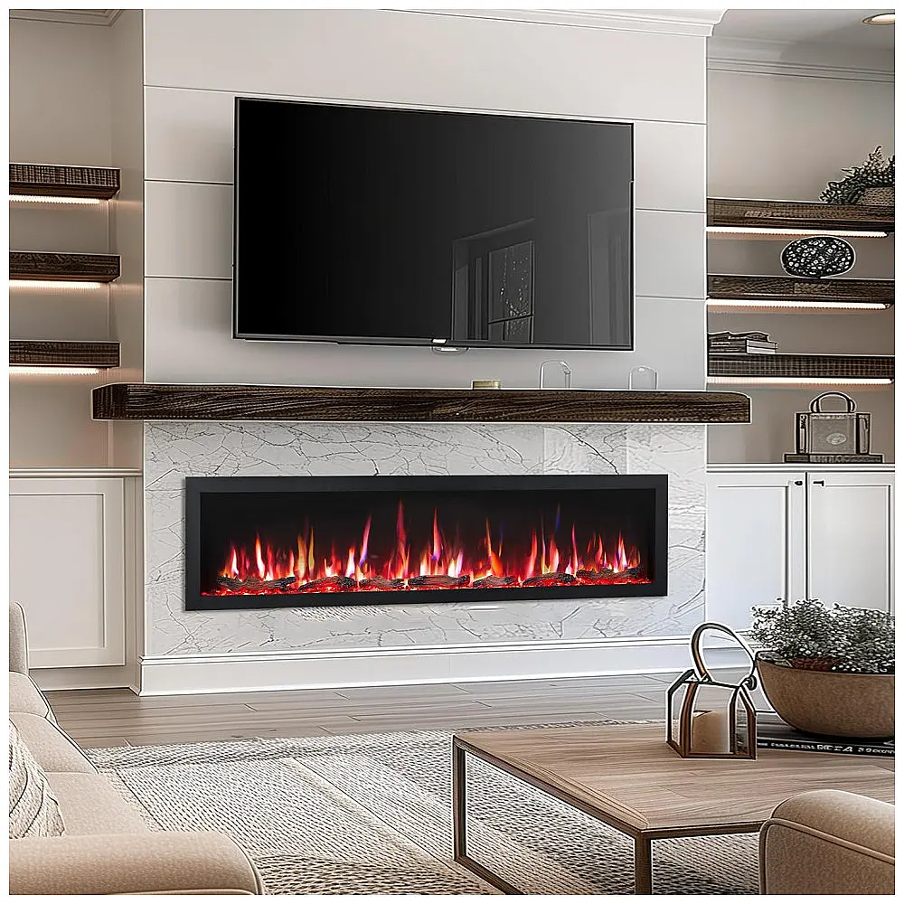 Lareira Elétrica de Embutir A45x183L cm com 9 Cores de Chama, Temporizador, Desligamento de Segurança, Compatível Alexa e Google Assistant — foto 2