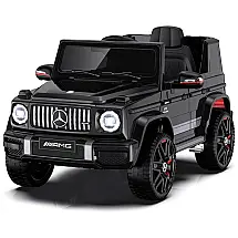 Carro Elétrico Infantil 24V Mercedes-Benz G63 Preto, Controle Remoto, Farol LED, Música, Tração 4x4 ou 2 Rodas