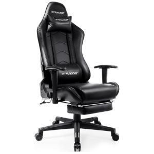 Gtracing Cadeira Gamer Ergonômica Ajustável com Apoio para os Pés, Cinza