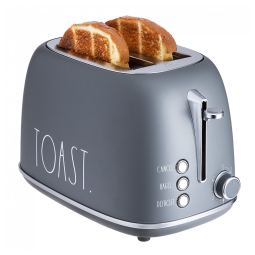 Torradeira Elétrica Retrô 2 Fatias 6 Níveis de Tons, 825W, 110v, RAE DUNN, Cinza