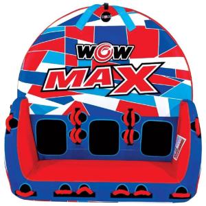 Boia Rebocável com Assento para até 3 Pessoas, WOW Sports, Azul e Vermelho