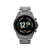 Smartwatch Fossil Gen 6 44mm Cinza Escovado Pulseira Aço Inox AMOLED Alexa GPS Bluetooth 5 Rastreamento Atividades 3 ATM 1GB RAM