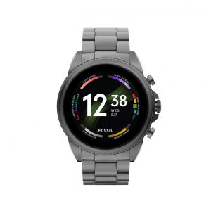 Smartwatch Fossil Gen 6 44mm Cinza Escovado Pulseira Aço Inox AMOLED Alexa GPS Bluetooth 5 Rastreamento Atividades 3 ATM 1GB RAM