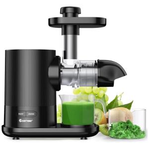 Centrífuga de Frutas de Aço Inoxidável, Silencioso e Função Reversa, 150W, 110v, COSTWAY, Prateado