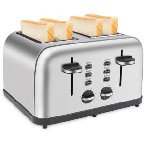 Torradeira de 4 Fatias Multifunções, 1500W, Aço Inoxidável, , , 110v, SCHLO 30222, Prateado