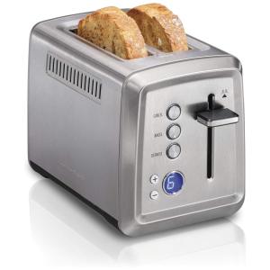 Torradeira de 2 Fatias com Função Bagel e Visor LCD, 1560W, 110v, HAMILTON BEACH 22796, Prateado