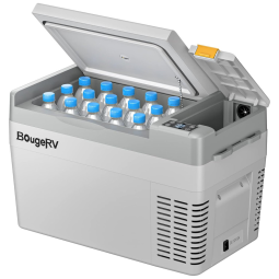 Cooler Elétrico Automotivo Portátil 26 Litros com Compressor, BougeRV CRPRO25, Cinza