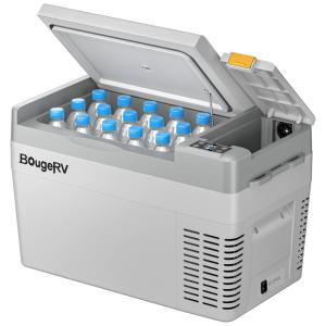 Cooler Elétrico Automotivo Portátil 26 Litros com Compressor, BougeRV CRPRO25, Cinza