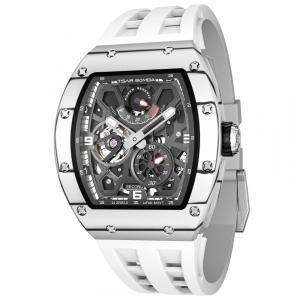 TSAR BOMBA Relógio Masculino Automático Luxo Carbono e Cerâmica, Vidro Safira, Resistente à Água 50M, Reserva de Energia