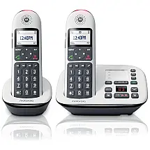 Telefone sem Fio, com bloqueio de chamada e secretária eletrônica, 2 unidades, branco, MOTOROLA CD5012, Branco
