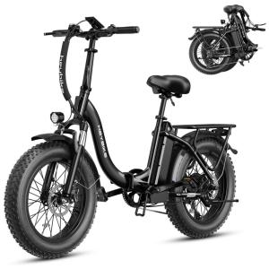 Bicicleta Elétrica Dobrável Heybike Ranger 2.0 Preta | Autonomia 88 km, Velocidade 40 km/h, Motor Potente, Pneus 20"x4", Suspensão Frontal