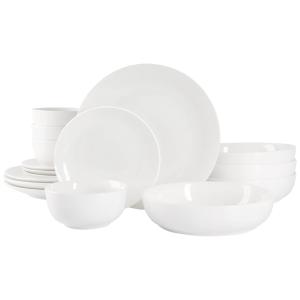 Aparelho de Jantar com 16 Peças de Porcelana Serve 4 Pessoas, Gibson Home Amelia, Branco
