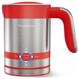 HadinEEon Espumador de Leite 4 em 1 Elétrico e Automático, Capacidade 200 mL, 110V, Vermelho