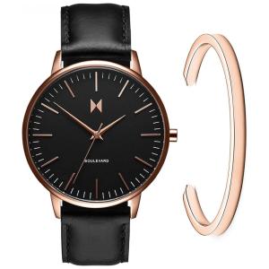 Relógio Masculino Analógico de Couro, MVMT CBX SMRG, Preto