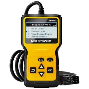 Scanner Automotivo Profissional com Diagnóstico OBD2, 12V, MOTOPOWER MP69033, Amarelo