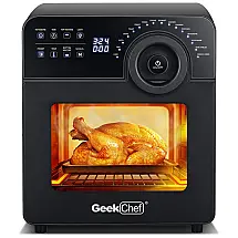 Fritadeira Elétrica 15L de Capacidade 16 Funções com Painel de Controle Digital, 1700W, 110v, GEEK CHEF, Preto