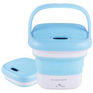 Mini Máquina de Lavar Portátil 1,8 Kg com Cesto de Drenagem, Bivolt, Meticuloso, Azul