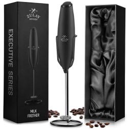 Zulay Mixer Espumador de Leite á Bateria, Aço Inoxidável, Rosa Cupcake