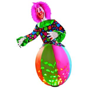 Palhaço Assustador Animatrônico com Sons e Movimentos para Decoração de Halloween