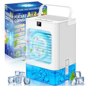 Climatizador Portátil com 3 Velocidades e 7 Luzes Coloridas, C color YP2201, Branco