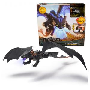 Dragões da Dreamworks - Como Treinar Seu Dragão: Toothless Explosão de Plasma - Boneco de Ação com Asas de 63,5cm, Luzes e Sons - Brinquedo