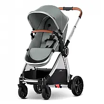 Carrinho Mompush Ultimate2 Cinza Conversível Premium com Adaptador Bebê Concha