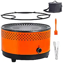 Churrasqueira a Carvão Portátil Serve 4 Porções, GREYHOO, Laranja