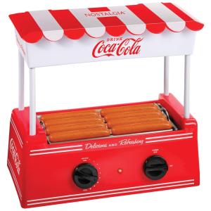 Máquina de Hot Dog Retrô Coca Cola, 6 Pães, Rolos Aço Inox, 280W, 110v, NOSTALGIA HDR8CK, Vermelho