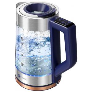 Chaleira Elétrica 1.7L em Aço Inoxidável com Display LED e Desligamento Automático, Roxa, 110v, JOY KITCHEN, Violeta