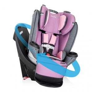 Cadeira de Carro Rotativa Evenflo Gold Revolve360 Extend AllinOne com SensorSafe Opal Pink