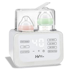 Aquecedor de Mamadeira 8 em 1 com Temporizador, Aquecimento Constante 24H e Descongelamento, HEYVALUE, Branco